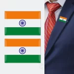 Indian Flag Badge with Magnet – Square Corners | Pack of 2