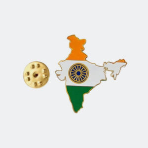 DeshPrem Tricolour Map Badge (Pack Of 4 Badge) Indian Laple Pin Badge Flag Brooch