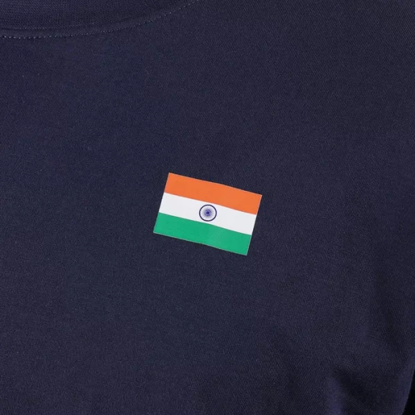 India-Flag Navy Blue Round Neck T-Shirt