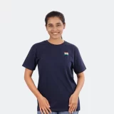 India-Flag Navy Blue Round Neck T-Shirt