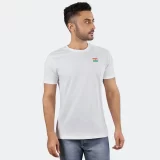 India Flag White Round Neck T-Shirt