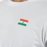 India Flag White Round Neck T-Shirt