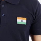 Navy-Blue-Polo-T-Shirt-with-Embroidered-Indian-Flag