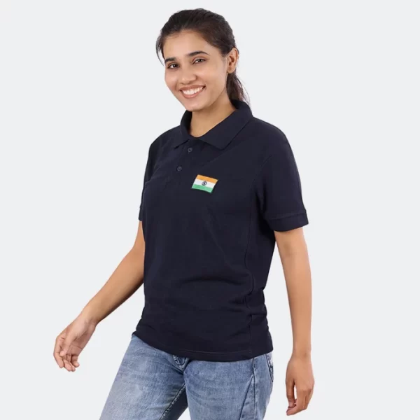 Navy-Blue-Polo-T-Shirt-with-Embroidered-Indian-Flag